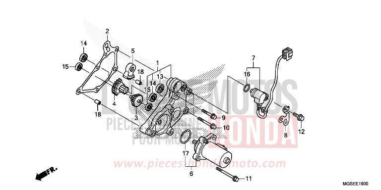 DEMULTIPLICATEUR de NC700S DCT SEAL SILVER METALLIC (NHA14) 2013